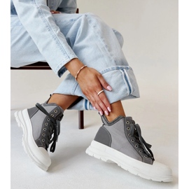 Nura vysoké šedé tenisky s prohlubněmi šedá 1