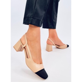 Chanelkikikiki béžové sandály na vysokém podpatku béžový 2