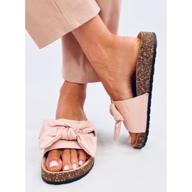 Korkové pantofle Bussi Pink s mašlí růžový 1 Korkové pantofle Bussi Pink s mašlí růžový 1