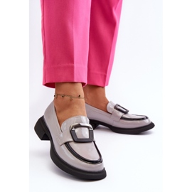 Vinceza Dámské lakované mokasíny Šedá Fidodia 2