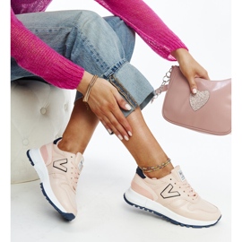 Růžové tenisky se silnější podrážkou značky Olonio růžový 1