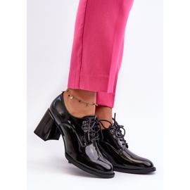 Vinceza Černé dámské lakované boty na vysokém podpatku Nelione černá 2