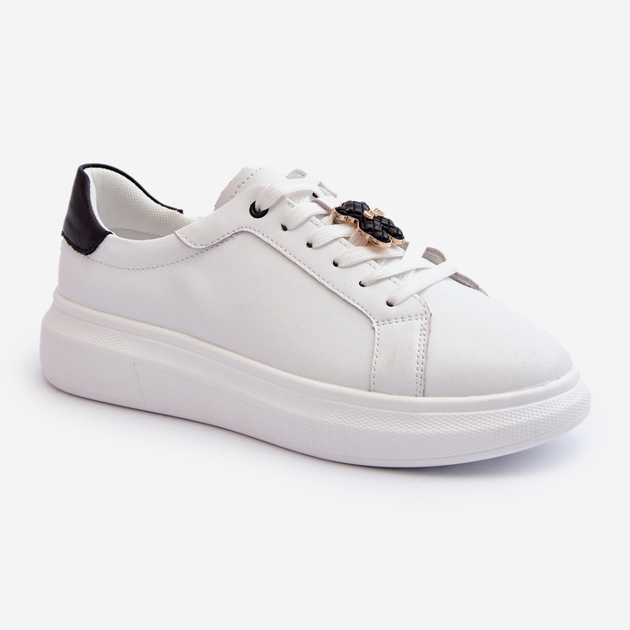 Vinceza Dámské kožené tenisky s medvídkem, bílé Mirven bílý 2