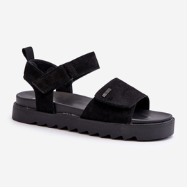 Dámské semišové sandály na platformě Big Star NN274700 Black černý 1