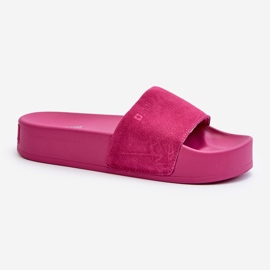 Dámské semišové skluzavky na platformě Big Star NN274A672 Fuchsia růžový 2