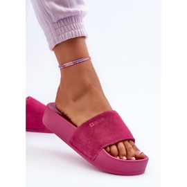 Dámské semišové skluzavky na platformě Big Star NN274A672 Fuchsia růžový 6