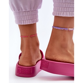 Dámské semišové skluzavky na platformě Big Star NN274A672 Fuchsia růžový 8