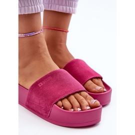 Dámské semišové skluzavky na platformě Big Star NN274A672 Fuchsia růžový 1