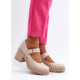 Zazoo 20166 béžové kožené lodičky béžový 2