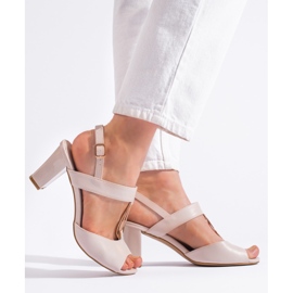 Goodin Dámské béžové sandály na sloupku béžový 2