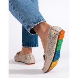 Goodin Zlaté dámské prolamované mokasíny s krystaly zlatý 2