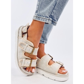 Šedé sandály na platformě Badey šedá 2