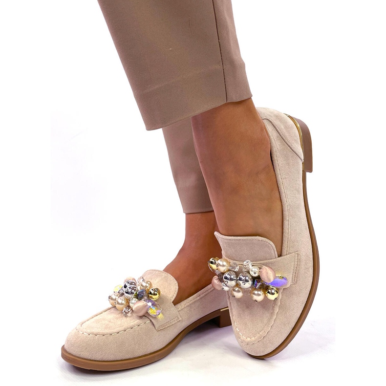 Kamenné mokasíny Anselme Beige béžový 2