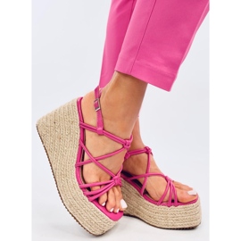 Pascai Fuchsia klínové espadrilkové sandály růžový 2 Pascai Fuchsia klínové espadrilkové sandály růžový 2
