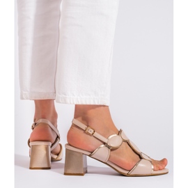 Goodin Béžové dámské sandály s přezkou béžový 1