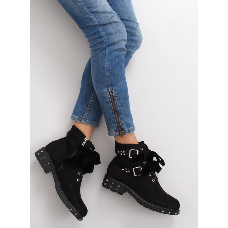 Stylové kozačky s cvočky CLS-30 Black černá 1