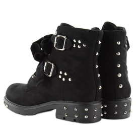 Stylové kozačky s cvočky CLS-30 Black černá 2