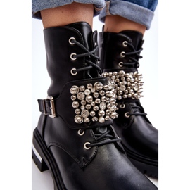 Dámské zateplené pracovní kotníkové boty zdobené černým Lennen černá 1