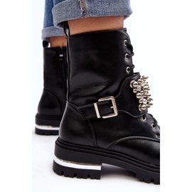 Dámské zateplené pracovní kotníkové boty zdobené černým Lennen černá 2