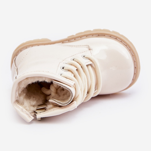 Dětské lakované kotníkové boty na zip, Béžová Tibbie béžový 1