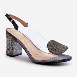 S.Barski Transparentní sandály na vysokém podpatku Černá D&A MR38-812 2 S.Barski Transparentní sandály na vysokém podpatku Černá D&A MR38-812 2