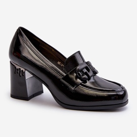 S.Barski Dámské boty na vysokém podpatku, patentovaná černá D&A MR38-973 1 S.Barski Dámské boty na vysokém podpatku, patentovaná černá D&A MR38-973 1