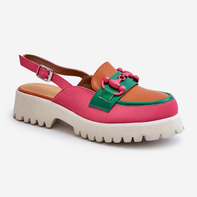 S.Barski Dámské sandály na plochém podpatku s ozdobou oranžová D&amp;A MR38-656 oranžový 2