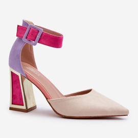 Semišové lodičky na vysokém podpatku Multicolor Lodho vícebarevný 2