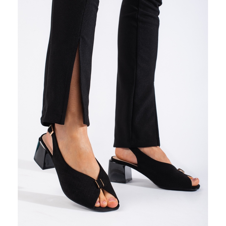 Goodin Elegantní černé sandály na vysokém podpatku černá 1