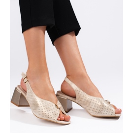 Goodin Elegantní zlaté sandály na vysokém podpatku zlatý 1