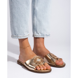 Goodin Dámské zlaté pantofle zlatý 2