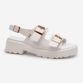 Dámské sandály s přezkami Eko kůže bílá Konanttia bílý 1