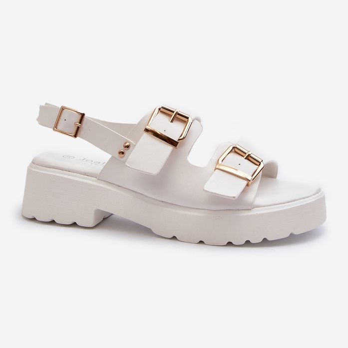 Dámské sandály s přezkami Eko kůže bílá Konanttia bílý 1