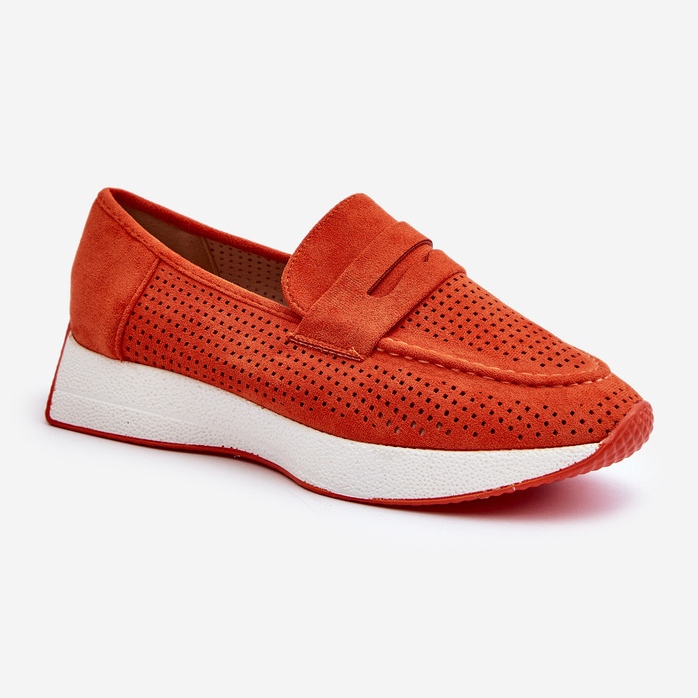 Dámské mokasíny na platformě Eco Suede, oranžová Inesqua pomerančový 1
