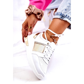 S.Barski Dámské Kožené Sportovní Boty Na Klínu Bílá Larson bílý 5