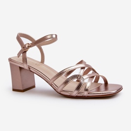 Dámské sandály na vysokém podpatku Sergio Leone SK065 Gold zlatý 2