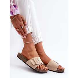 Dámské žabky s přezkou Eco Suede Béžová Laeltia béžový 1