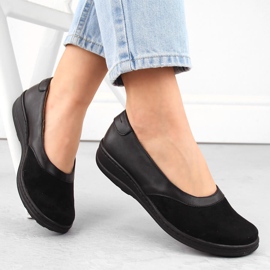 Pohodlné dámské kožené slip-on boty, černá Helios 426.0001.011 černý 1