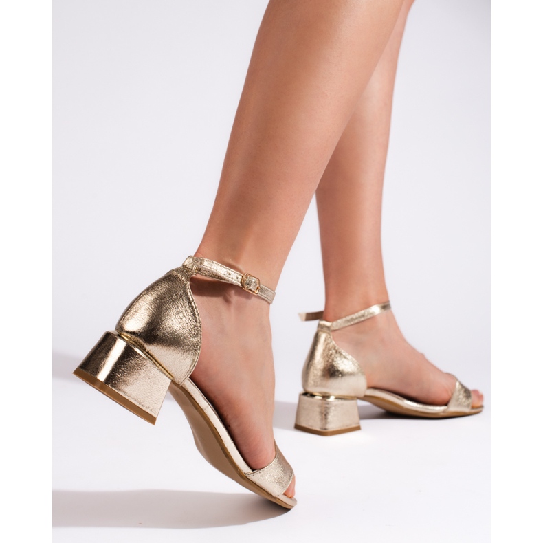 Goodin Dámské zlaté sandály na vysokém podpatku zlatý 2