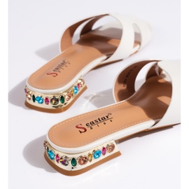 Dámské bílé ploché žabky bílý 2