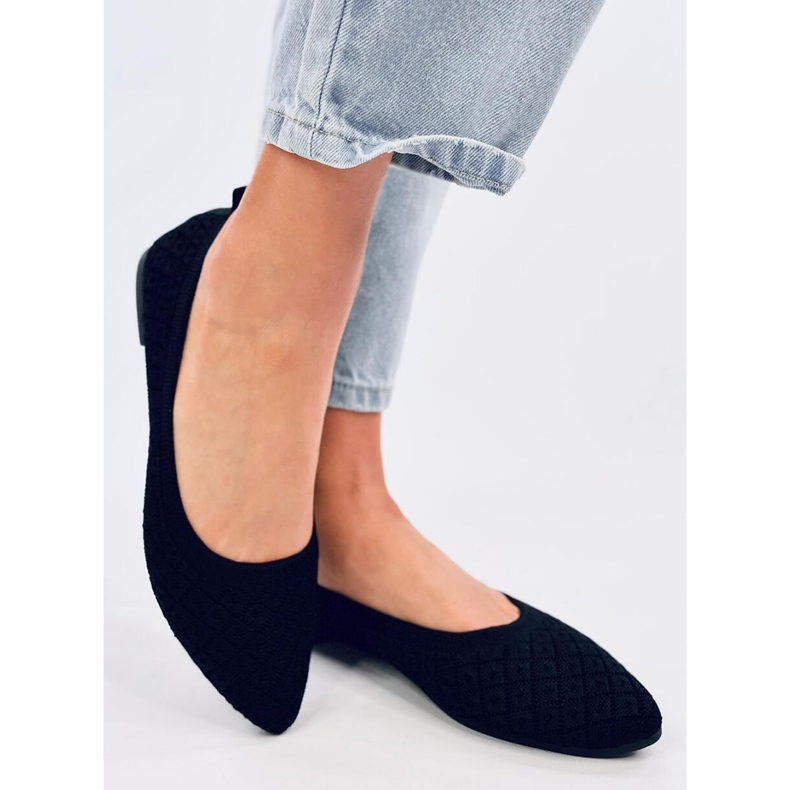 Balerínky Balart Černé mandlové ponožkové baleríny černá 1