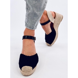 Černé espadrilkové sandály na klínku Morelli černá 1 Černé espadrilkové sandály na klínku Morelli černá 1