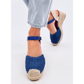 Modré espadrilkové sandály na klínku Morelli modrý 1