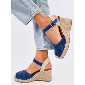 Modré espadrilkové sandály na klínku Morelli modrý 2