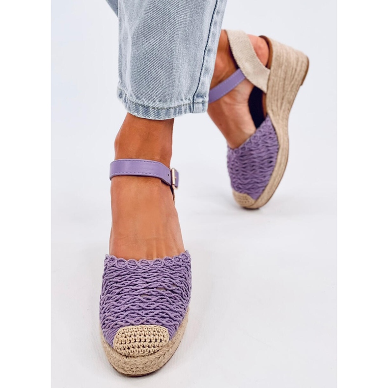 Morelli LT.PURPLE espadrille sandály na klínku fialový 1