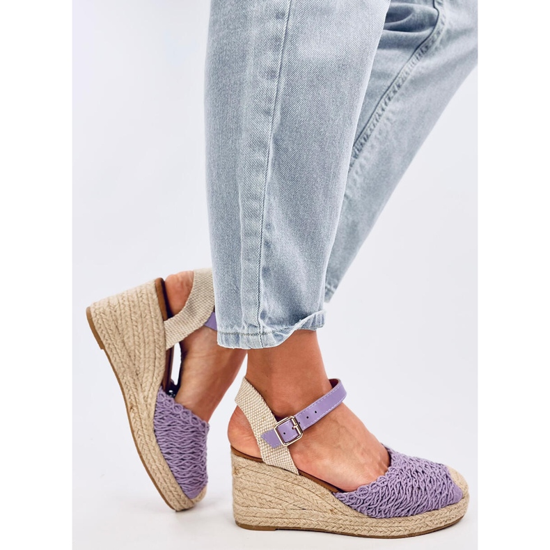Morelli LT.PURPLE espadrille sandály na klínku fialový 2