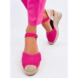 Morelli Fuchsia espadrille sandály na klínku růžový 1