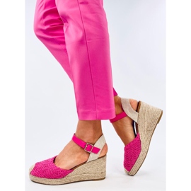 Morelli Fuchsia espadrille sandály na klínku růžový 2