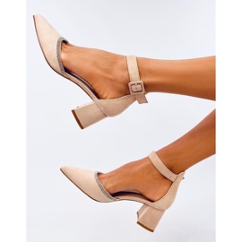 Bardini Nude kotníkové lodičky na vysokém podpatku béžový 1