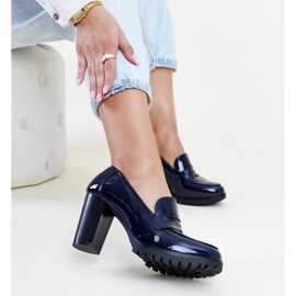 Námořnicky modré lakované lodičky na vysokém podpatku Licoletta modrý 2